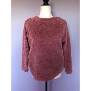 Loft pink teddy sweater